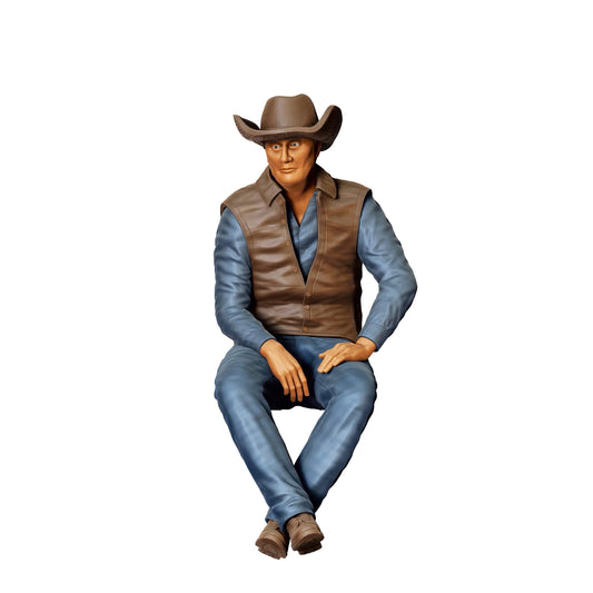 Diorama modelbouw productfoto 0: Mensen zitten op auto - Man 4 (Ref. Nr. 352)