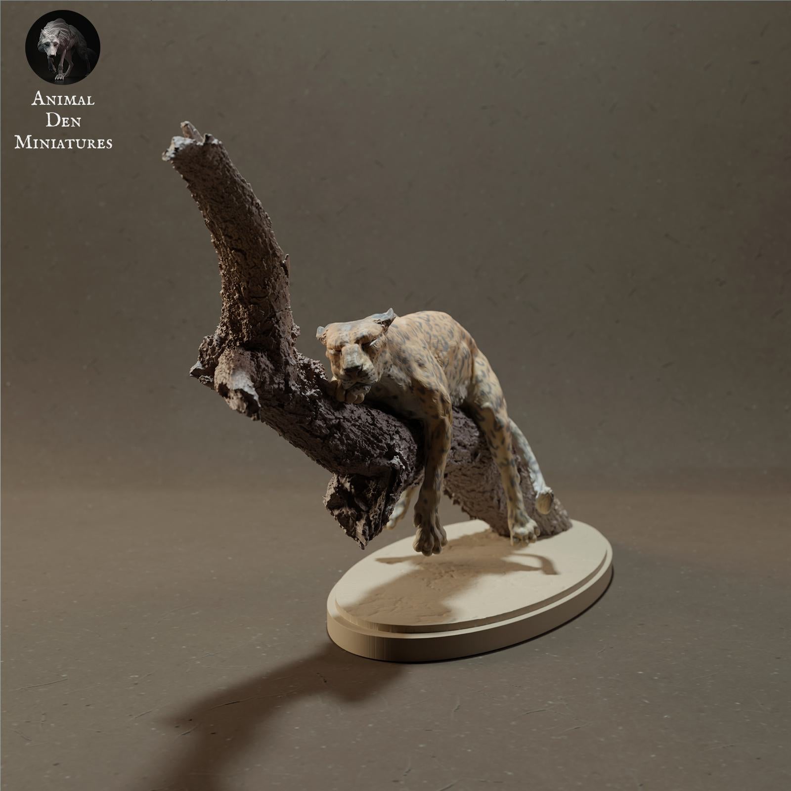 Productfoto Dierfiguur Diorama, Modelbouw: 0: Wilde Dierfiguur: Afrikaanse Luipaard op Boom (Ref 01_01_46)