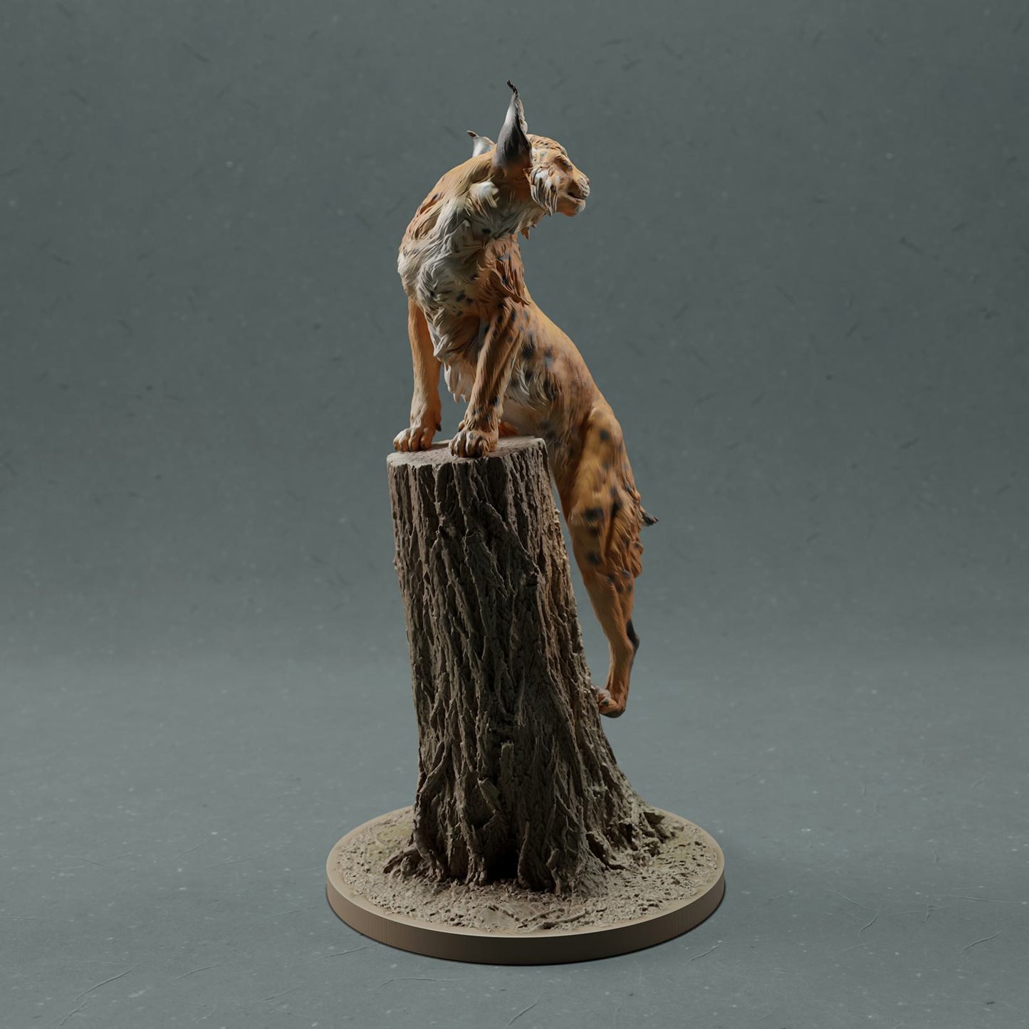 Produktfoto Tier Figur Diorama, Modellbau: 0: Wildtier Figur: Luchs auf Baum – Bobcat (Ref 01_01_30)