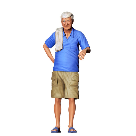 Diorama modelbouw productfoto 0: Mensen leunen tegen auto - Man 3 (Ref. Nr. 342)