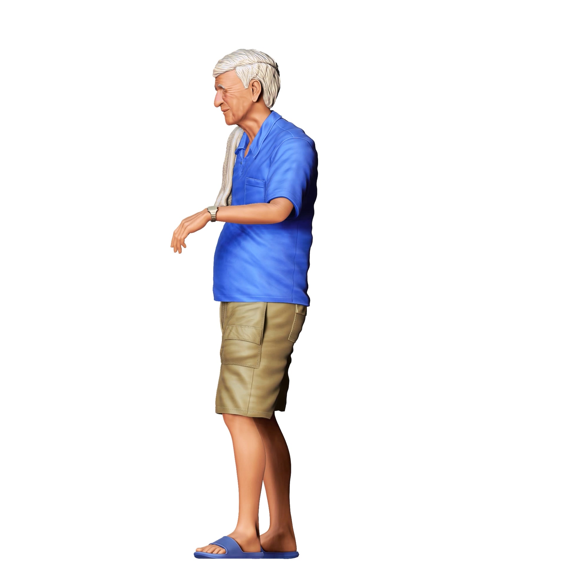 Diorama modelbouw productfoto 0: Mensen leunen tegen auto - Man 3 (Ref. Nr. 342)