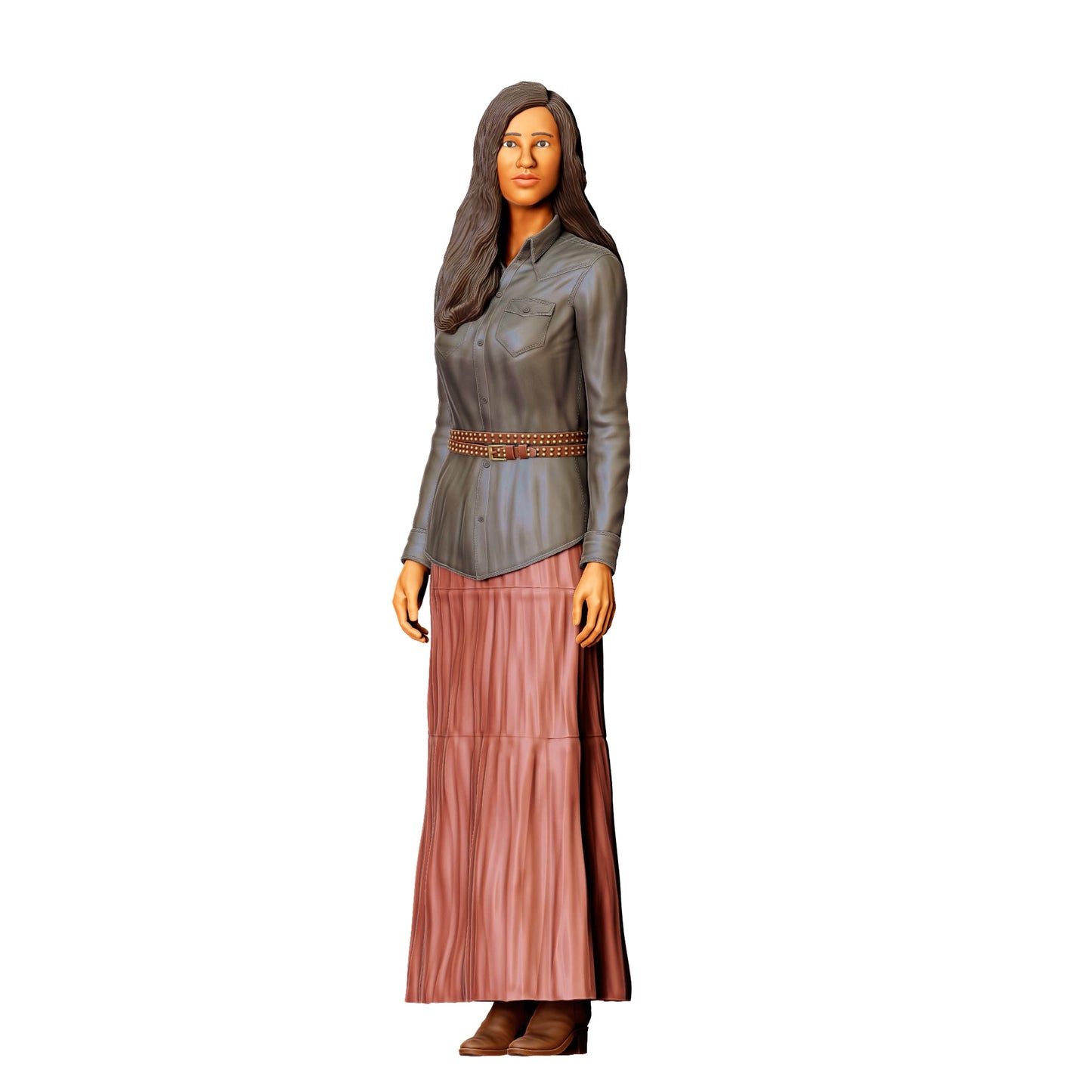 3DP Miniatures 4: Stehende Figur: Frau mit langem Rock, Hemd & Gürtel (Ref. Nr. 461)
