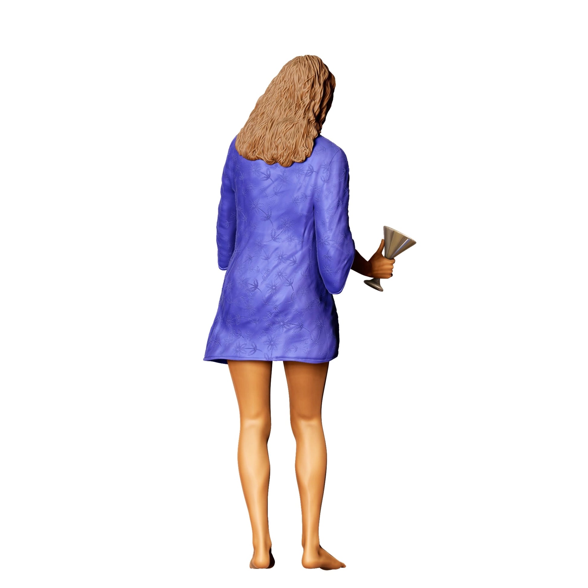 Diorama modelbouw productfoto 0: Poolparty gasten - vrouw in bikini met champagneglas 2 (Ref. Nr. 326)