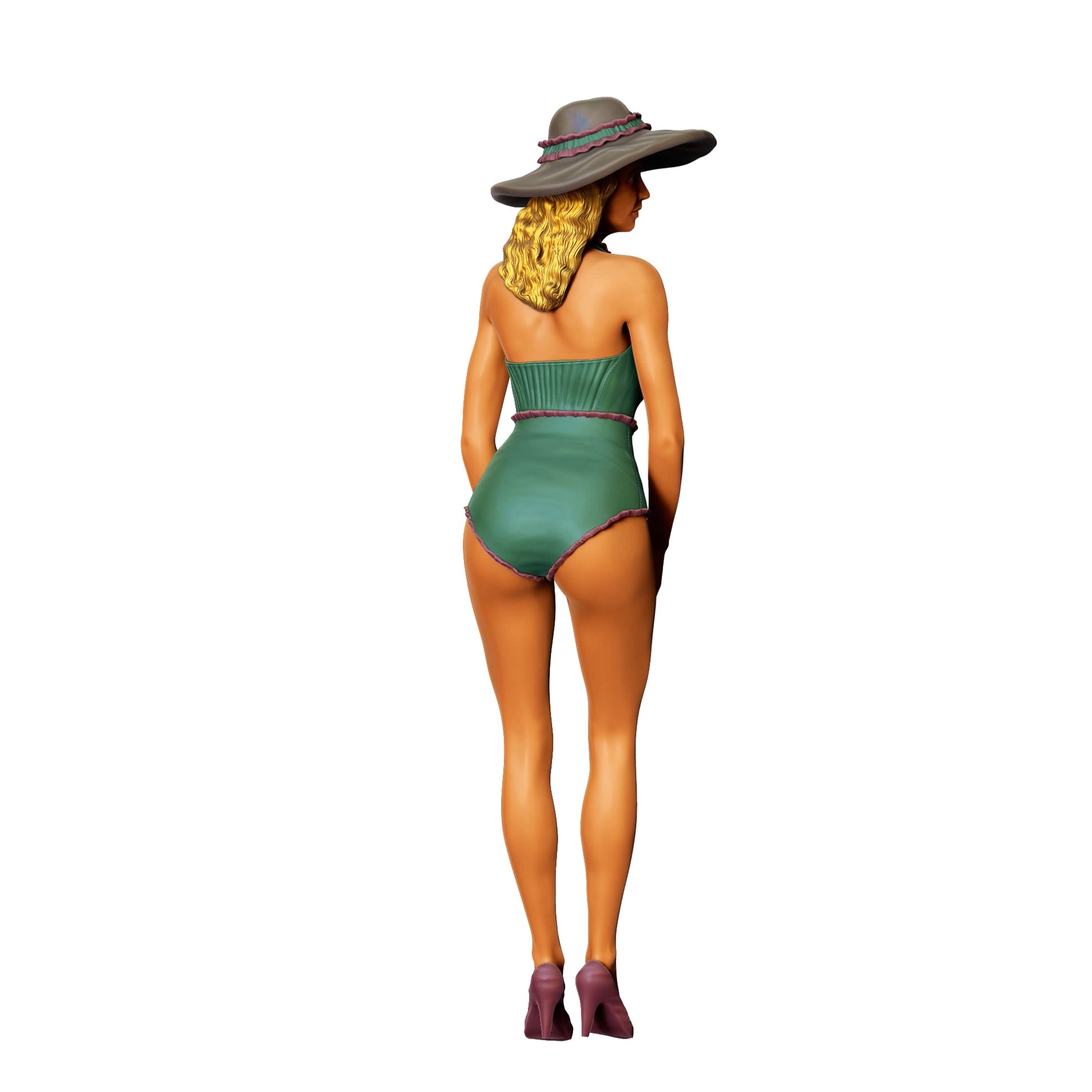 Diorama modelbouw productfoto 0: PinUp Girl E - Mooie dame met hoed (Ref. Nr. 386)