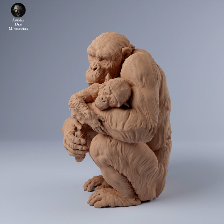 Productfoto Dierfiguur Diorama, Modelbouw: 0: Aap moeder met baby: Dieren uit Afrika