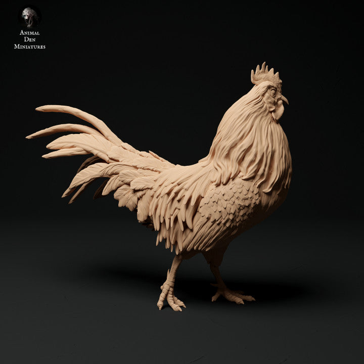 Productfoto Dierfiguur Diorama, Modelbouw: 0: Boerderij Dierfiguren: 2 Hennen - rennend en kraaiend