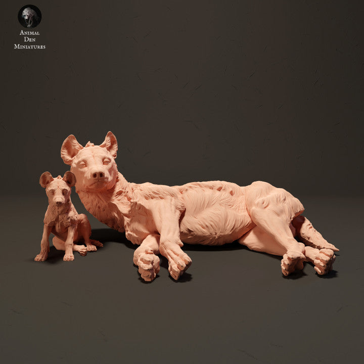 Productfoto Dier Figuur Diorama, Modelbouw: 0: Hyena met Jong: Dieren uit Afrika