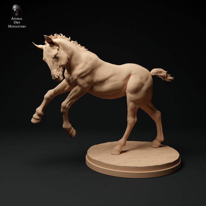 Productfoto Dierfiguur Diorama, Modelbouw: 0: Boerderij Dierfiguur: 2 Veulens - rennend en liggend paard
