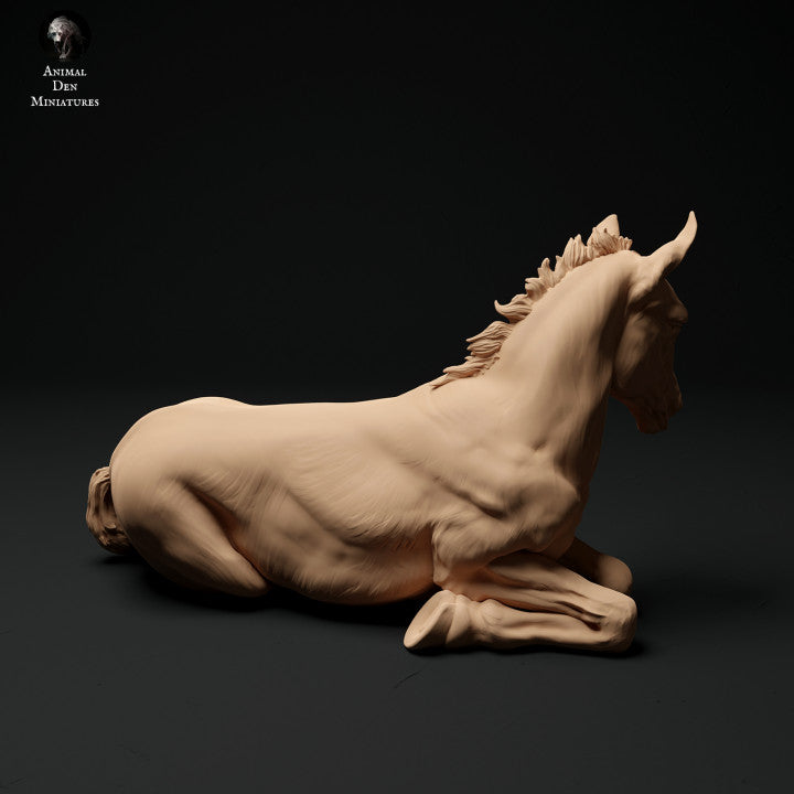 Productfoto Dierfiguur Diorama, Modelbouw: 0: Boerderij Dierfiguur: 2 Veulens - rennend en liggend paard