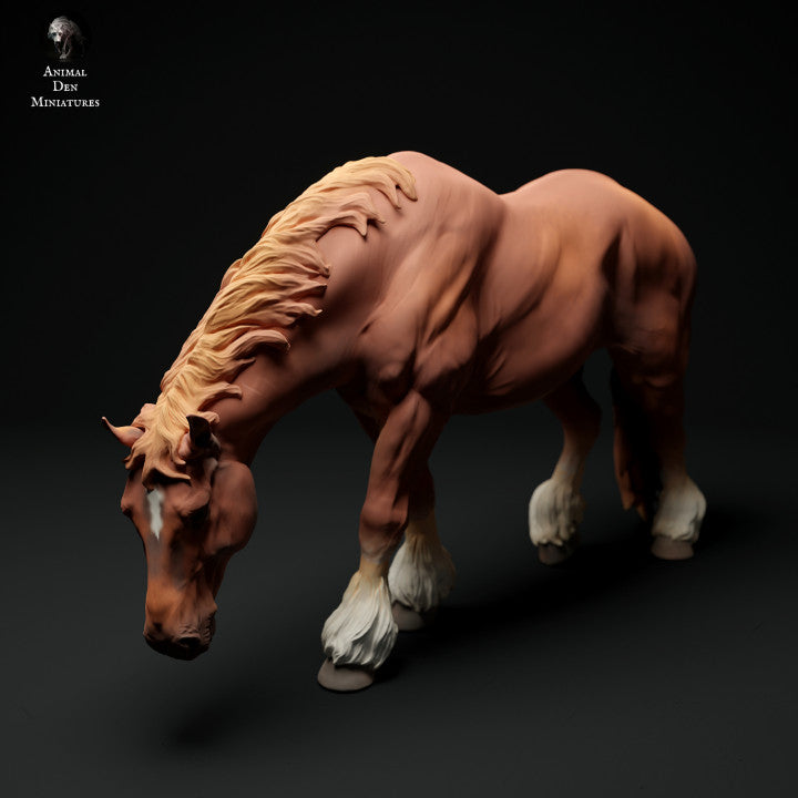 Productfoto Dier Figur Diorama, Modelbouw: 0: Boerderij Dier Figur: grazend Paard, Merrie - Suffolk Punch