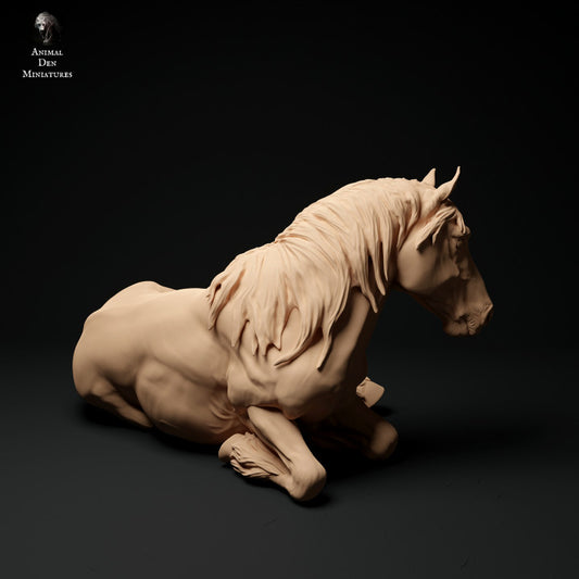 Productfoto Dier Figuur Diorama, Modelbouw: 0: Boerderij Dier Figuur: liggend paard, merrie - Suffolk Punch