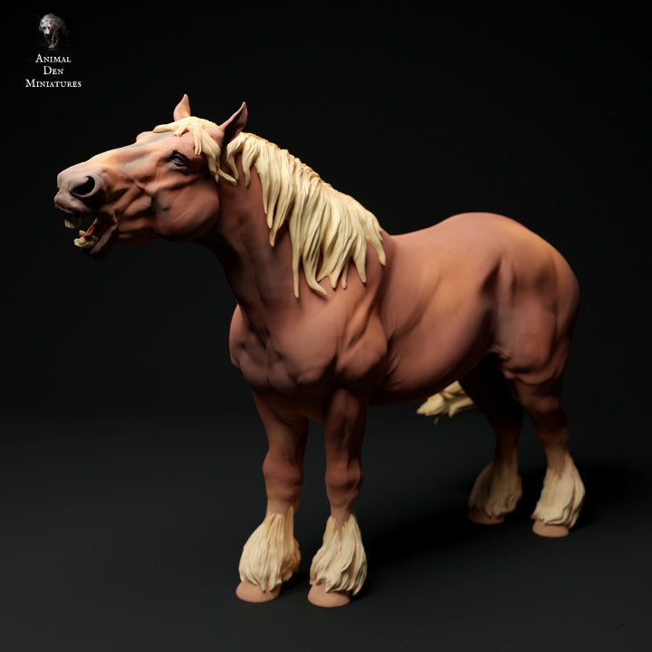 Productfoto Dierfiguur Diorama, Modelbouw: 0: Boerderij Dierfiguur: hinnikkend Paard - Suffolk Punch