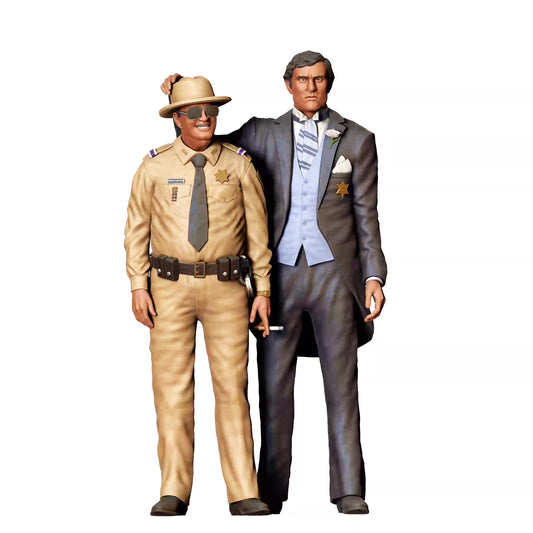 Diorama modelbouw productfoto 0: Sheriff en burgemeester – figurenpaar in uniform en pak (Ref. Nr. 407)