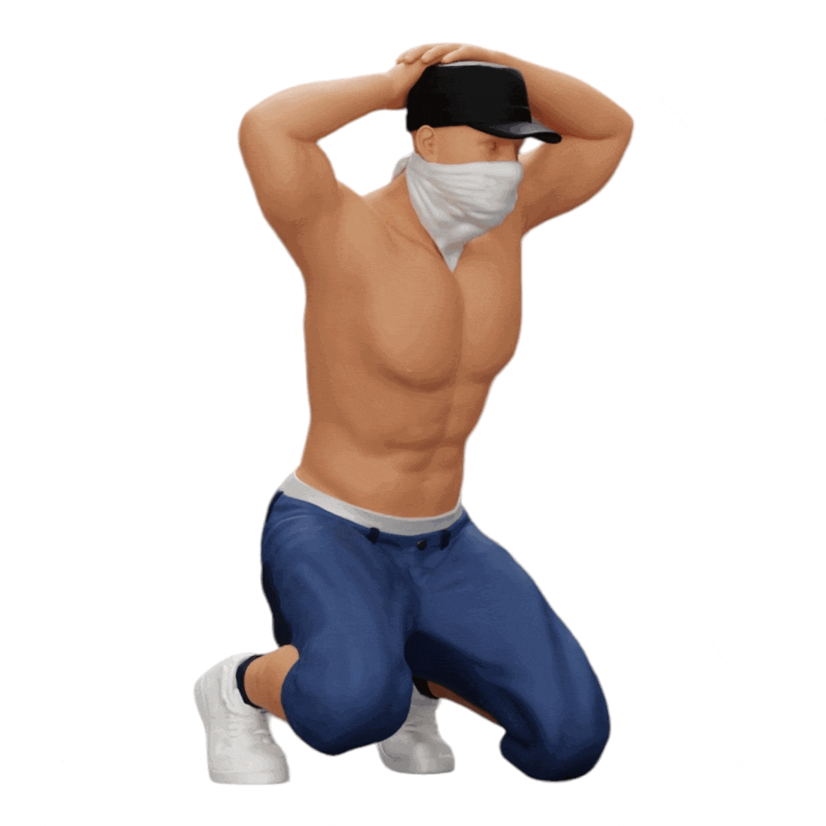 Diorama modelbouw productfoto 0: Gangster met masker en pet voor arrestatie (Ref Nr. A2)