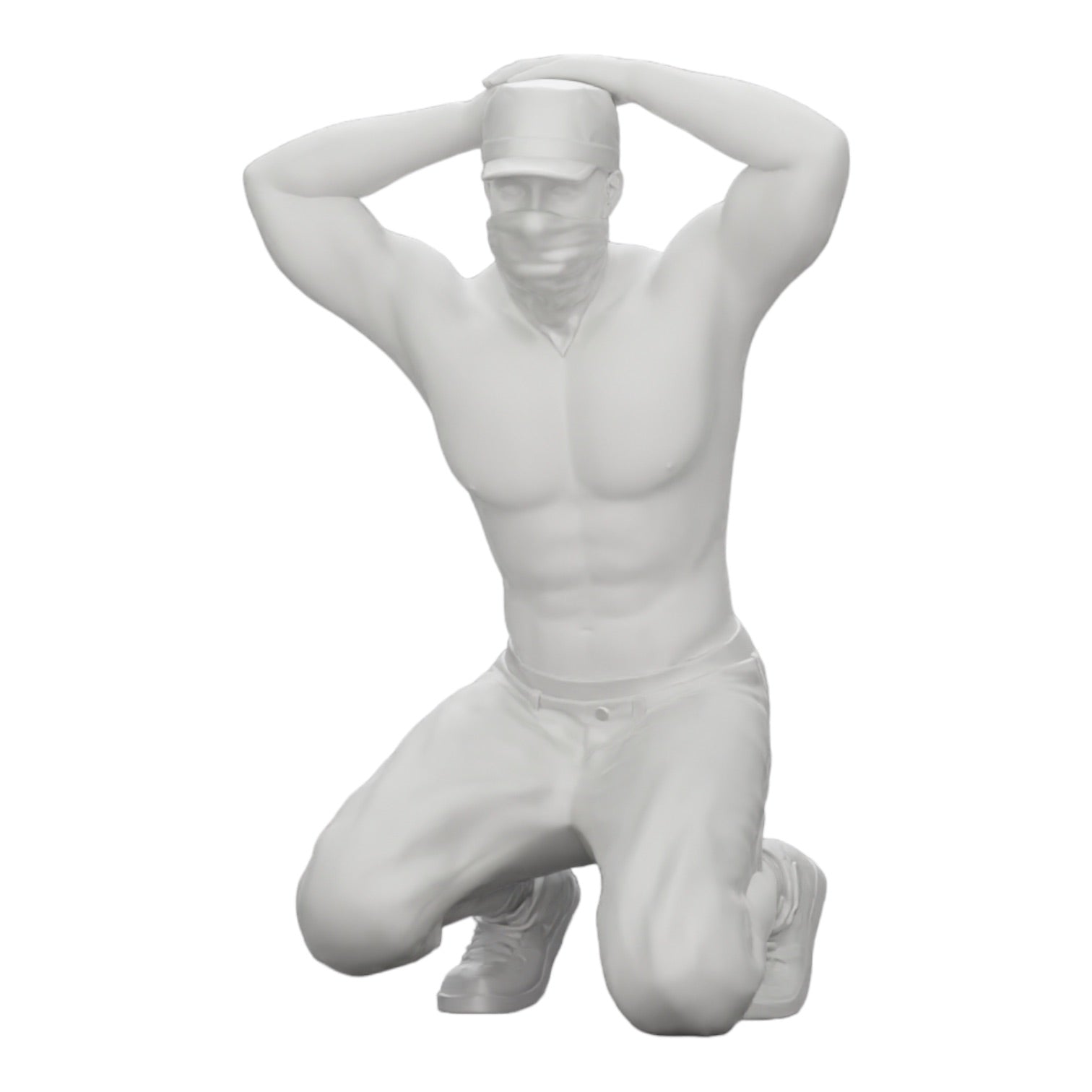 Diorama modelbouw productfoto 0: Gangster met masker en pet voor arrestatie (Ref Nr. A2)