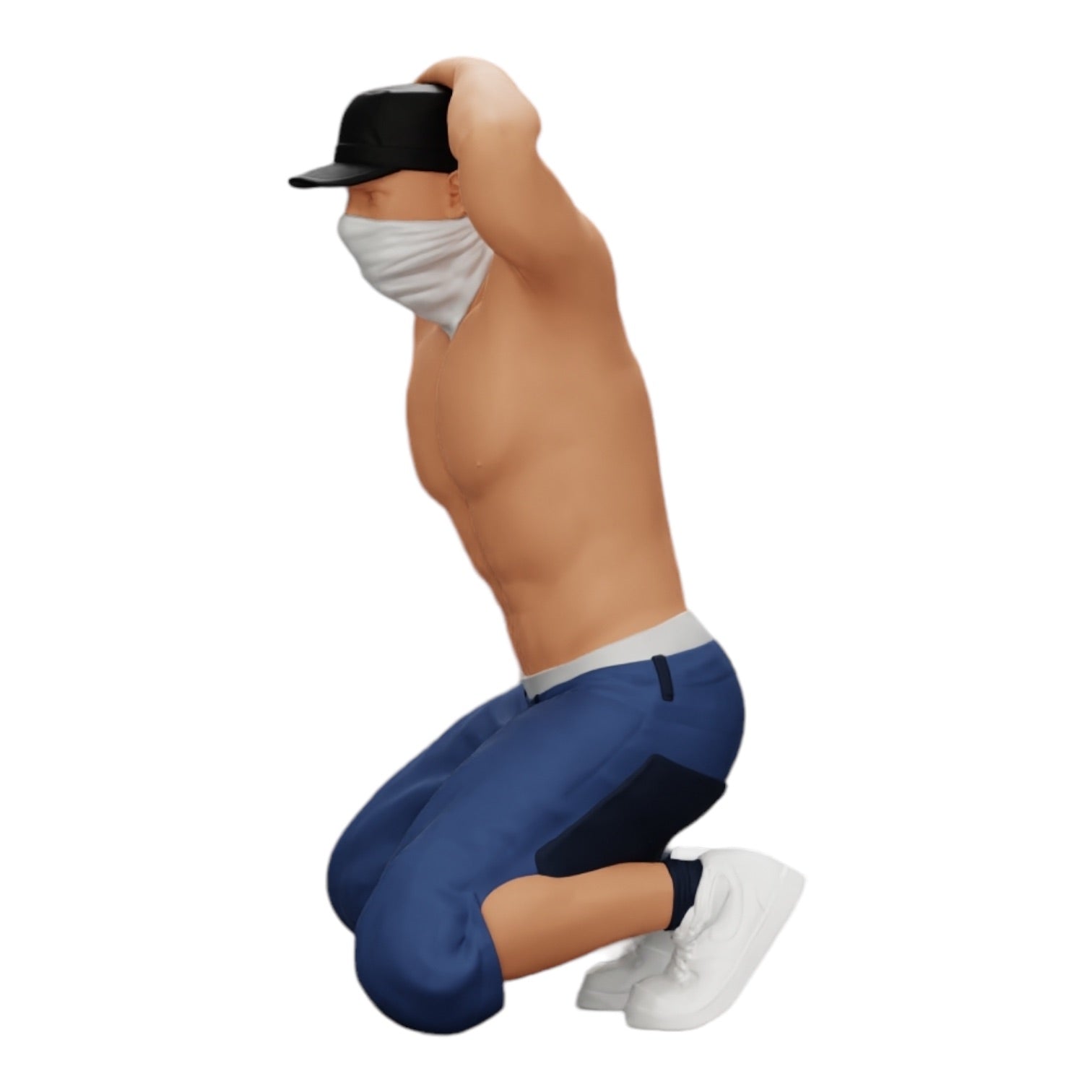 Diorama modelbouw productfoto 0: Gangster met masker en pet voor arrestatie (Ref Nr. A2)