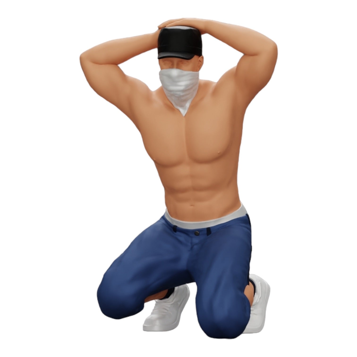 Diorama modelbouw productfoto 0: Gangster met masker en pet voor arrestatie (Ref Nr. A2)