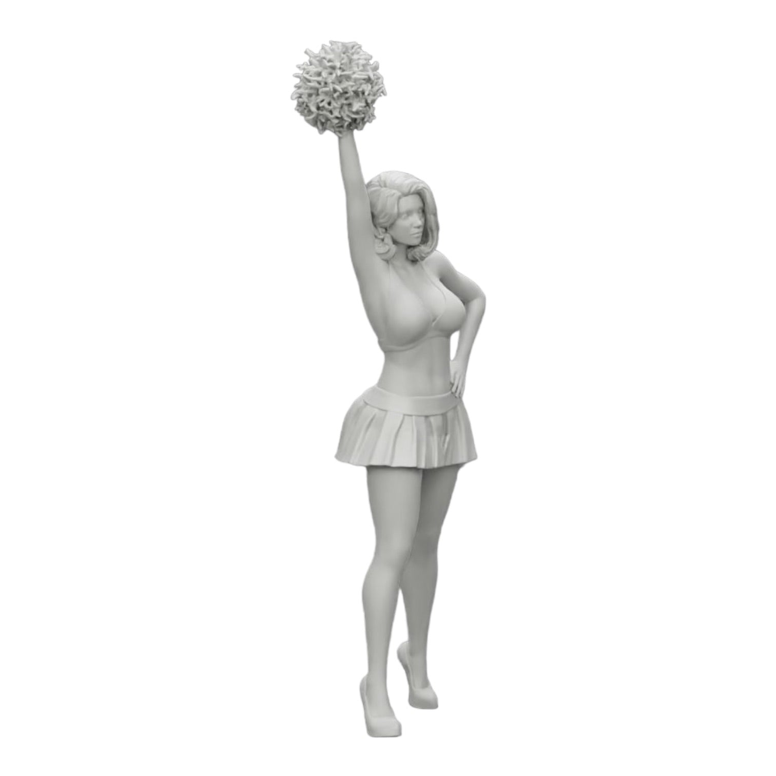 Diorama modelbouw productfoto 0: Jong meisje/ Cheerleader met pompons tijdens het aanmoedigen (Ref Nr. A3)