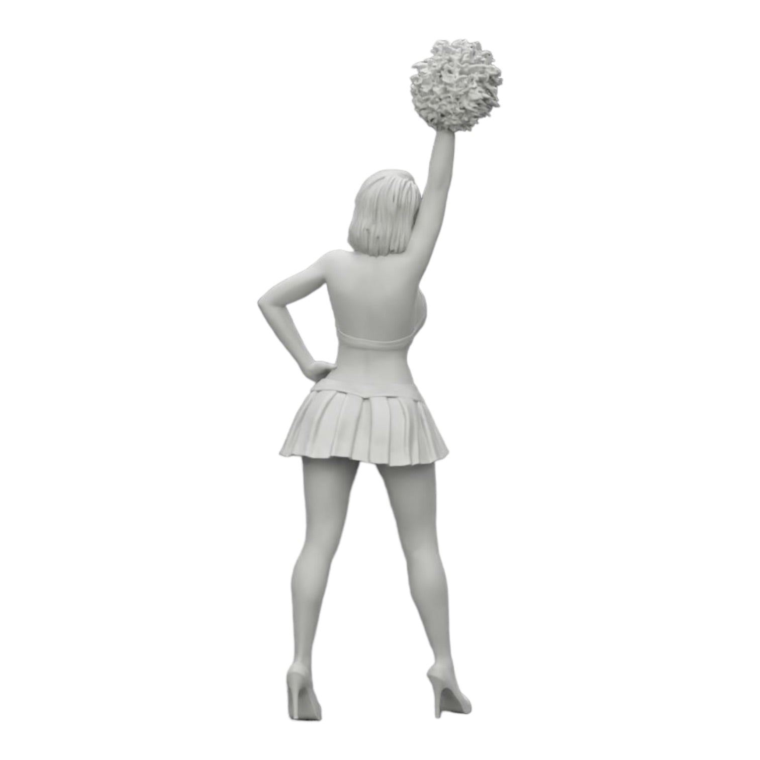Diorama modelbouw productfoto 0: Jong meisje/ Cheerleader met pompons tijdens het aanmoedigen (Ref Nr. A3)
