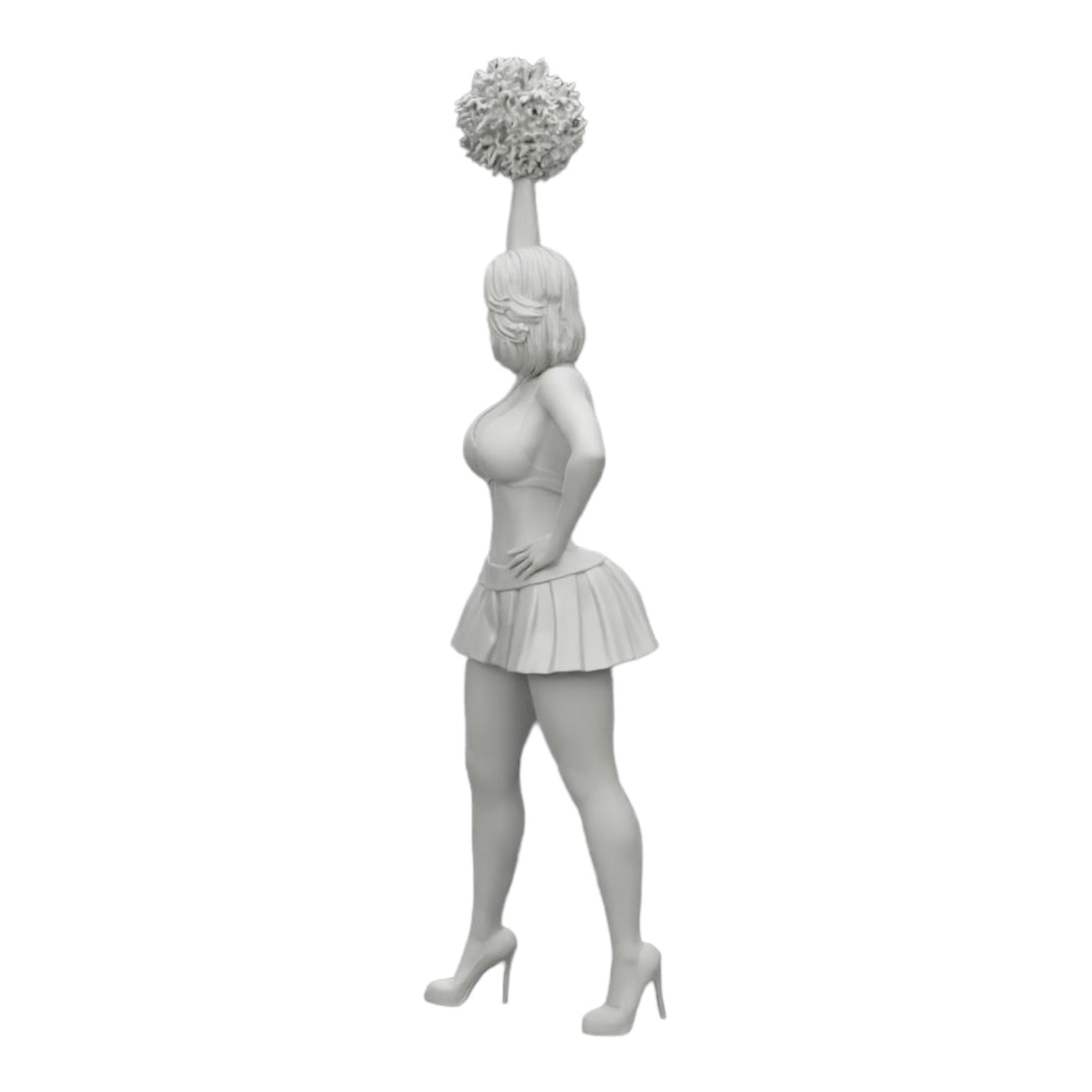 Diorama modelbouw productfoto 0: Jong meisje/ Cheerleader met pompons tijdens het aanmoedigen (Ref Nr. A3)