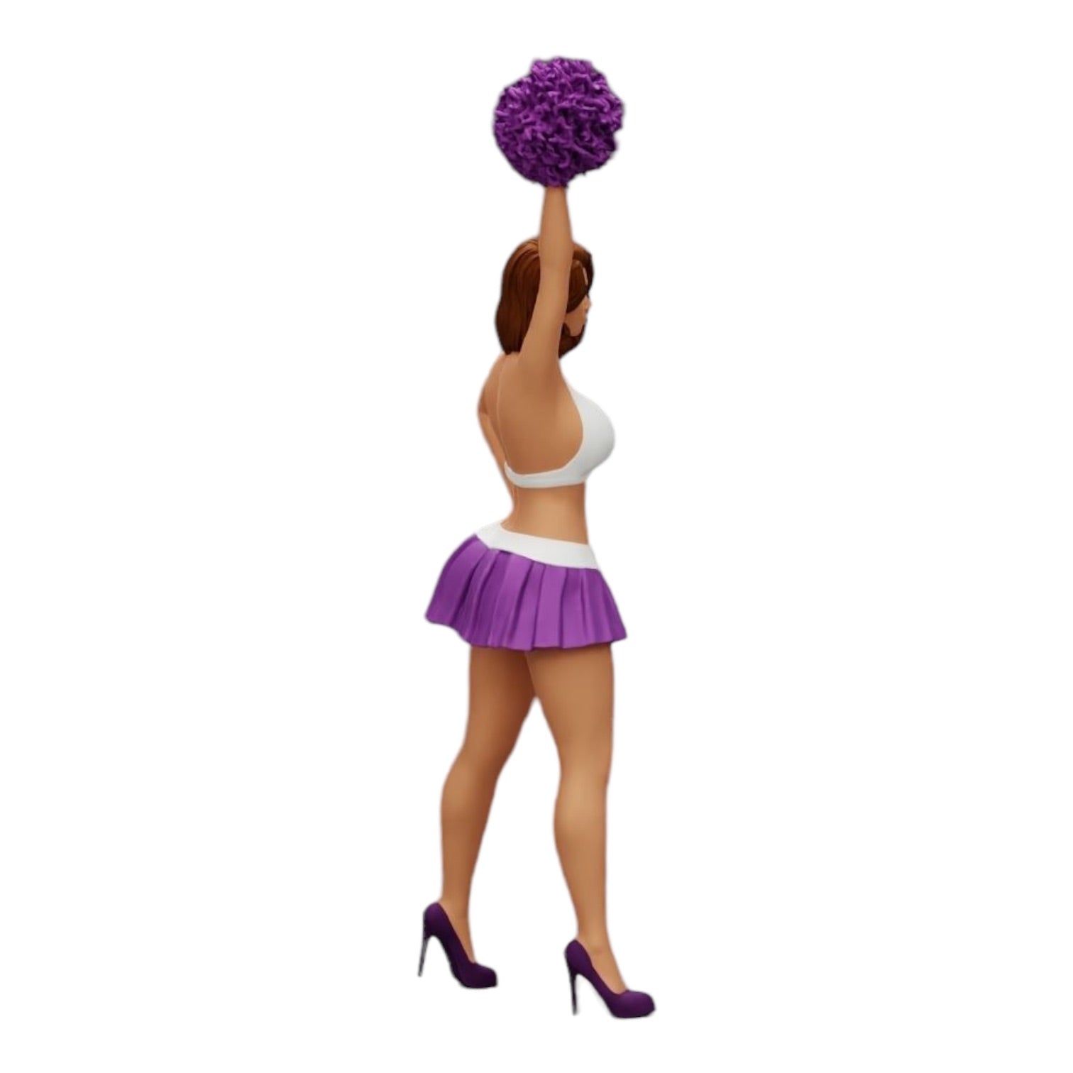 Diorama modelbouw productfoto 0: Jong meisje/ Cheerleader met pompons tijdens het aanmoedigen (Ref Nr. A3)