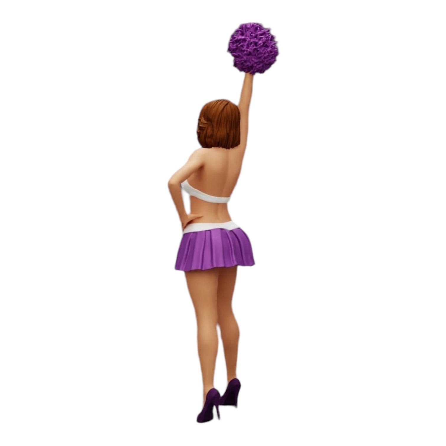 Diorama modelbouw productfoto 0: Jong meisje/ Cheerleader met pompons tijdens het aanmoedigen (Ref Nr. A3)