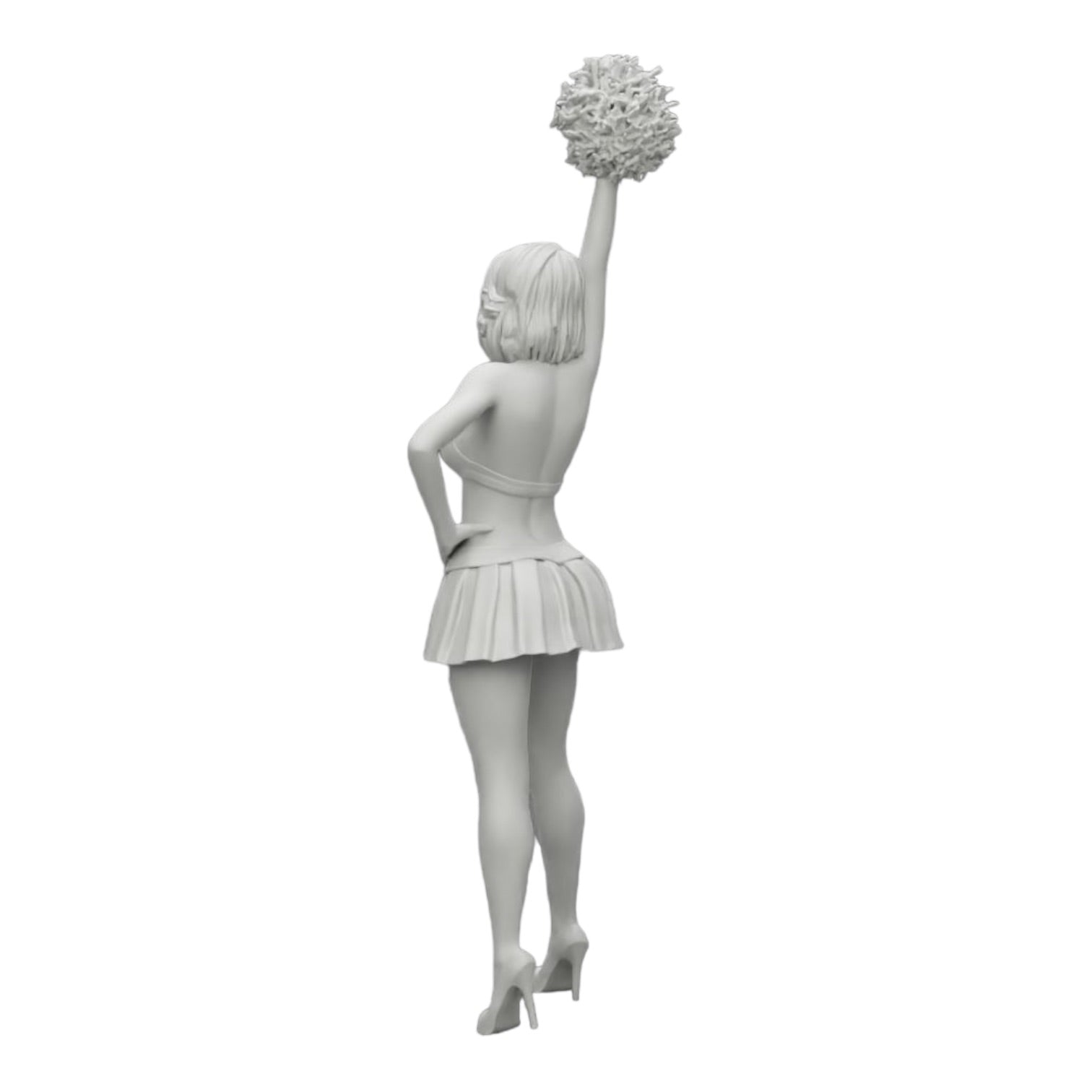Diorama modelbouw productfoto 0: Jong meisje/ Cheerleader met pompons tijdens het aanmoedigen (Ref Nr. A3)