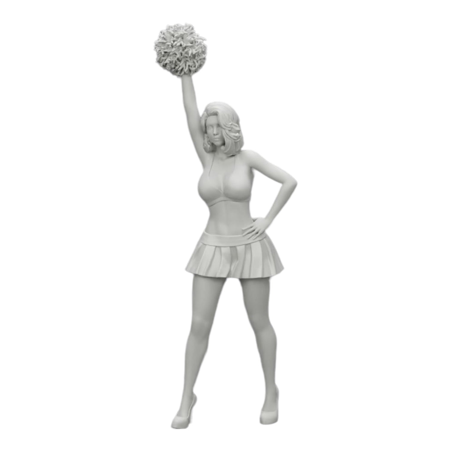 Diorama modelbouw productfoto 0: Jong meisje/ Cheerleader met pompons tijdens het aanmoedigen (Ref Nr. A3)