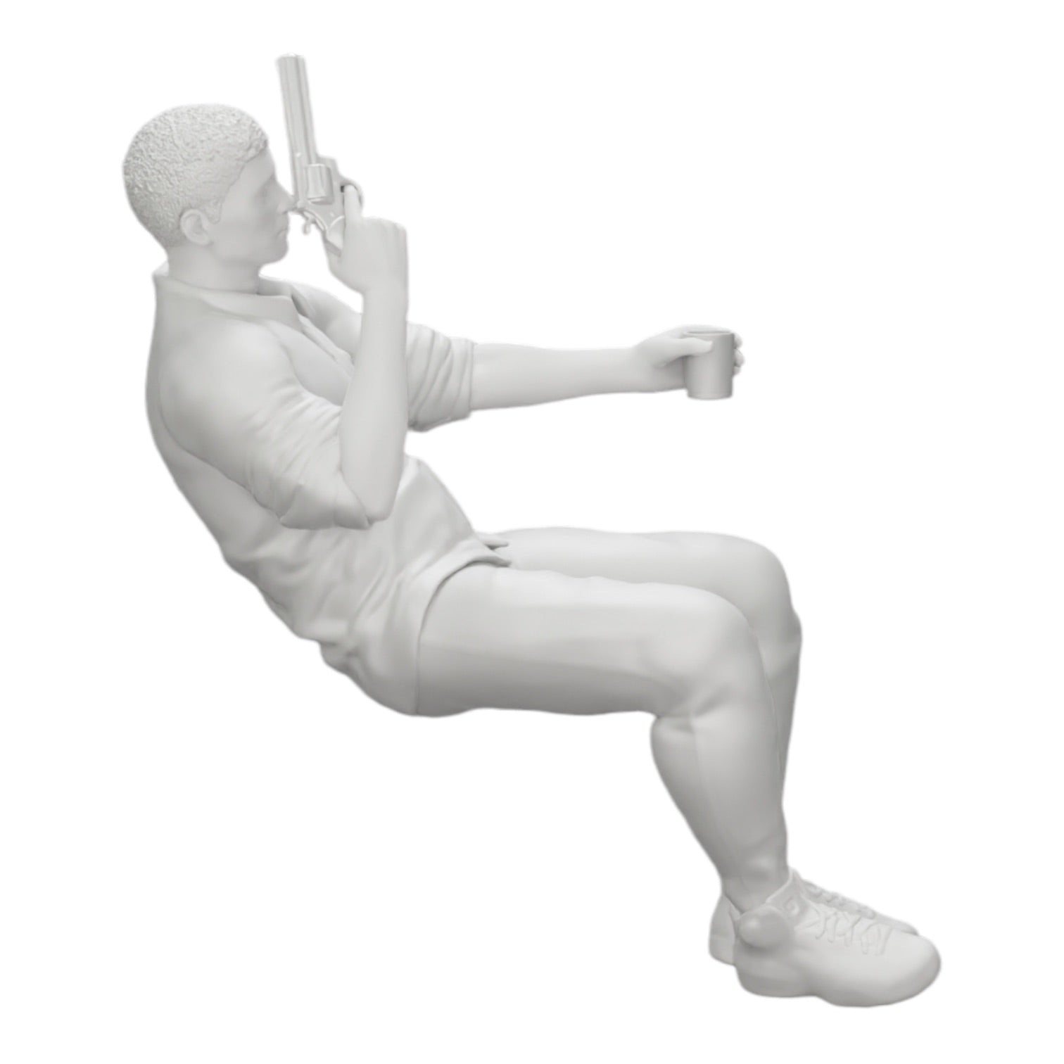 Diorama modelbouw productfoto 0: Zittende gangster met glas whiskey en wapen aan de pokertafel (Ref Nr. A5)