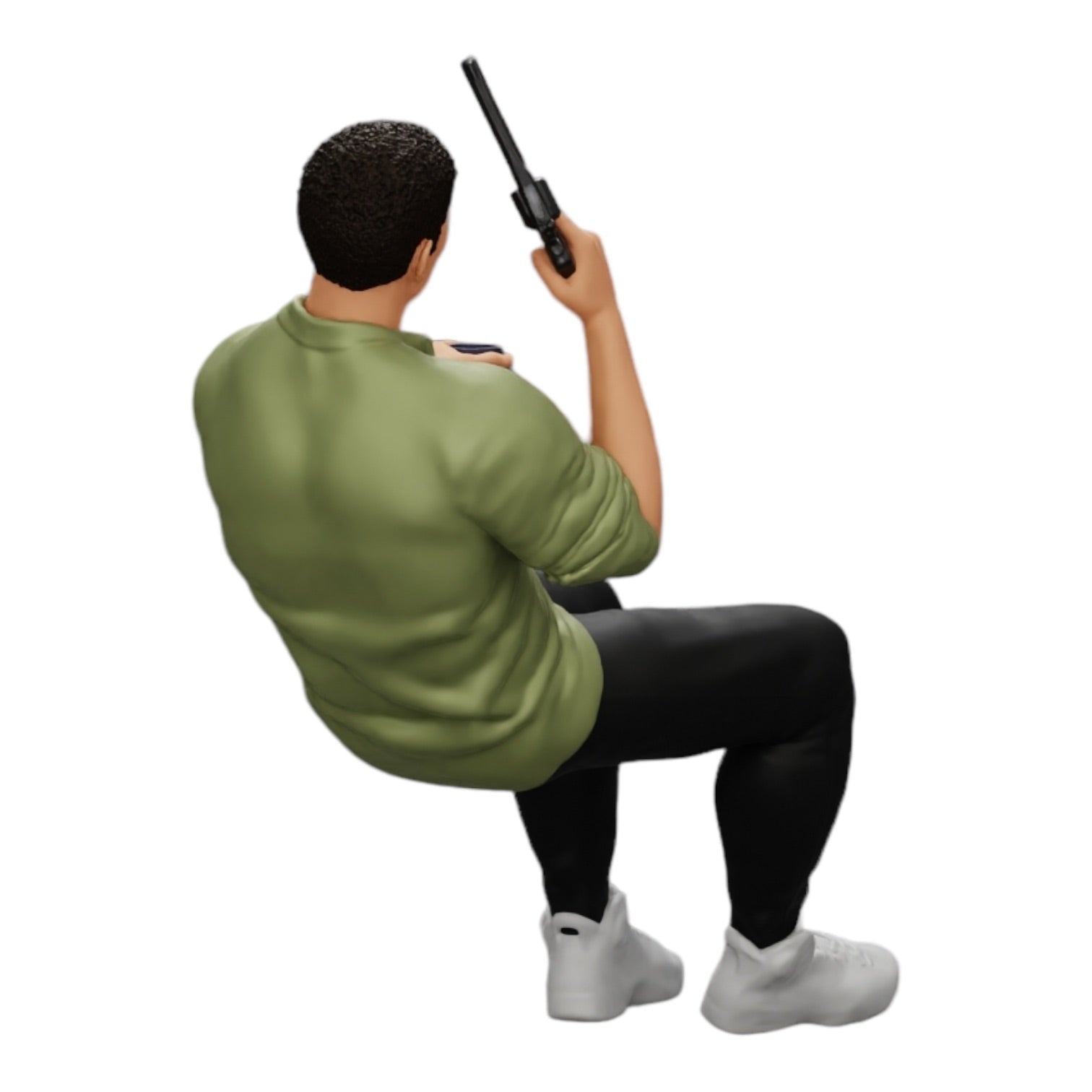 Diorama modelbouw productfoto 0: Zittende gangster met glas whiskey en wapen aan de pokertafel (Ref Nr. A5)