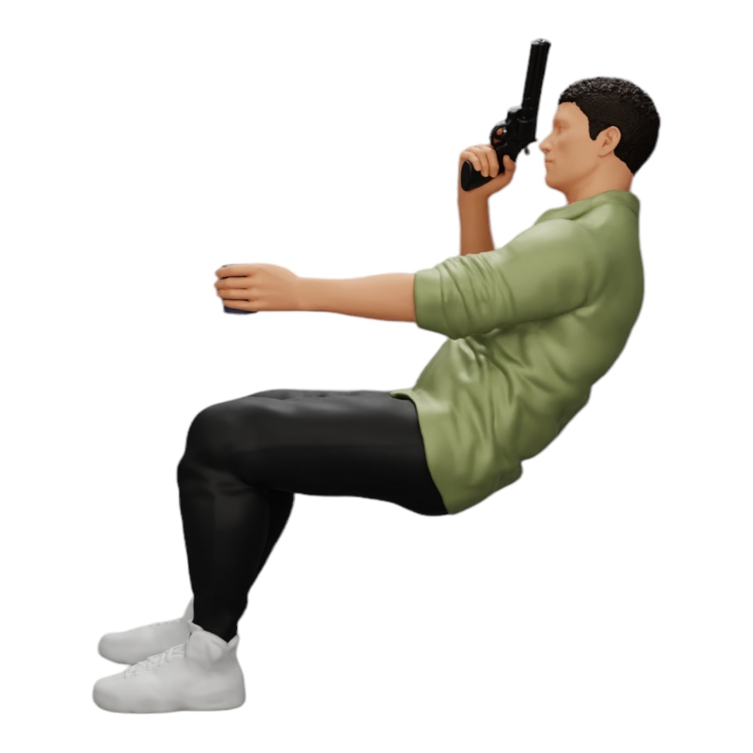 Diorama modelbouw productfoto 0: Zittende gangster met glas whiskey en wapen aan de pokertafel (Ref Nr. A5)