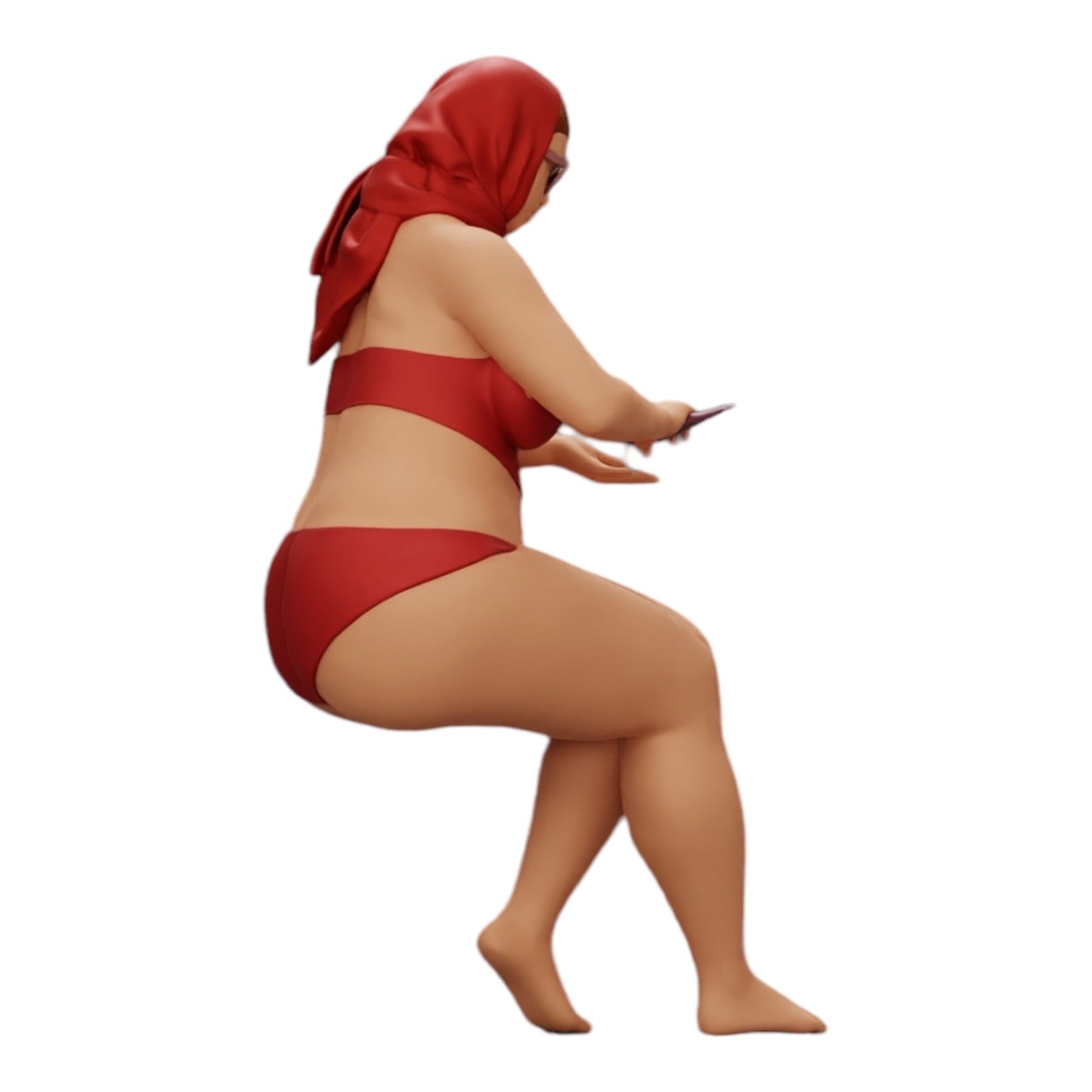 Diorama modelbouw productfoto 0: Sexy vrouw in bikini en zonnebril met zonnebrandcrème op het strand (Ref Nr. A9)