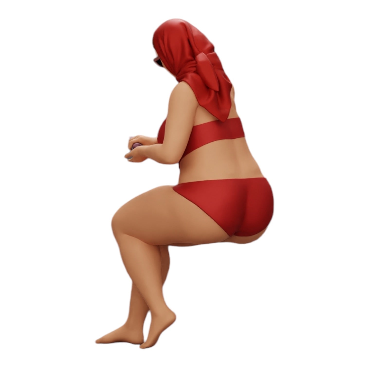 Diorama modelbouw productfoto 0: Sexy vrouw in bikini en zonnebril met zonnebrandcrème op het strand (Ref Nr. A9)