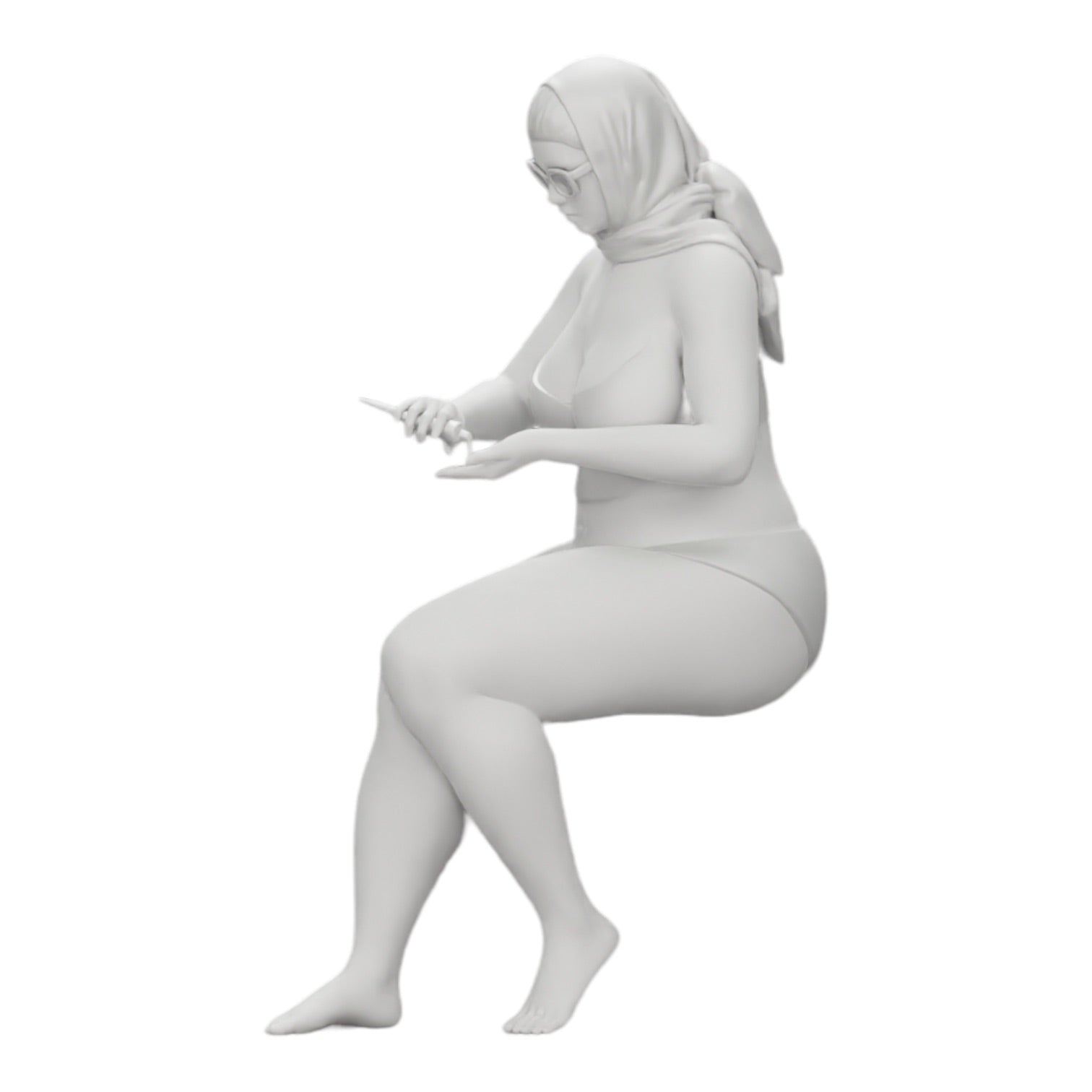 Diorama modelbouw productfoto 0: Sexy vrouw in bikini en zonnebril met zonnebrandcrème op het strand (Ref Nr. A9)