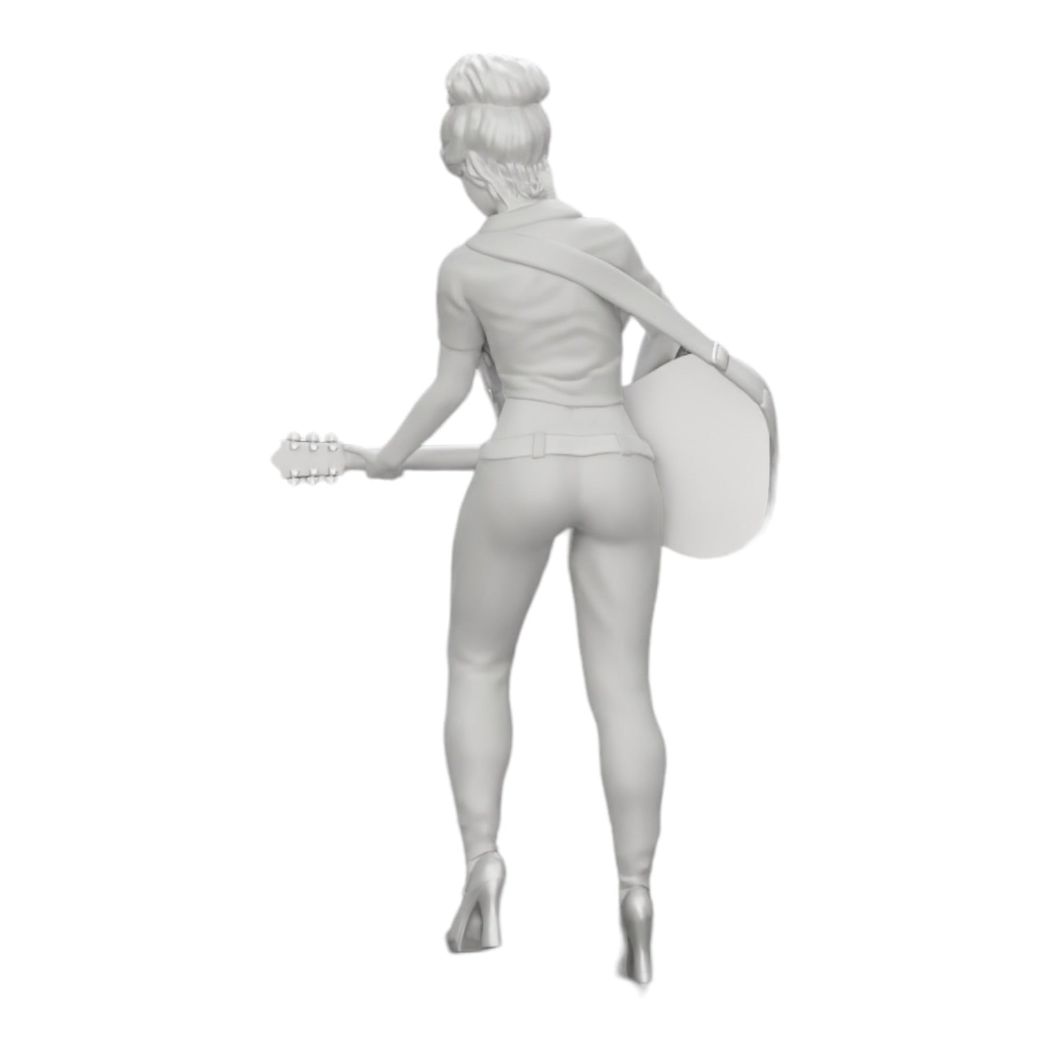 Diorama modelbouw productfoto 0: Jonge vrouw/muzikante op het podium speelt akoestische gitaar (Ref Nr. A13)