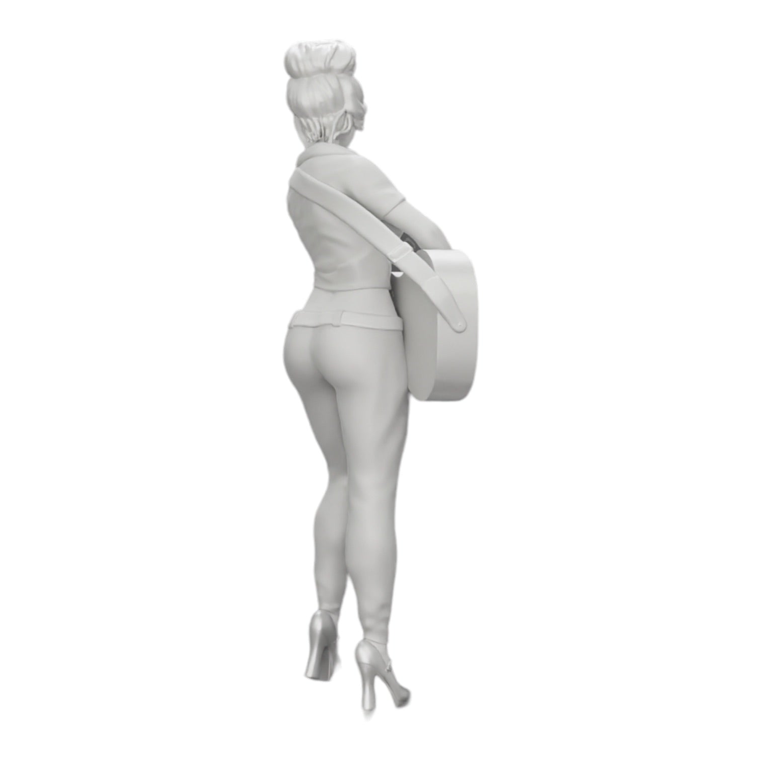 Diorama modelbouw productfoto 0: Jonge vrouw/muzikante op het podium speelt akoestische gitaar (Ref Nr. A13)