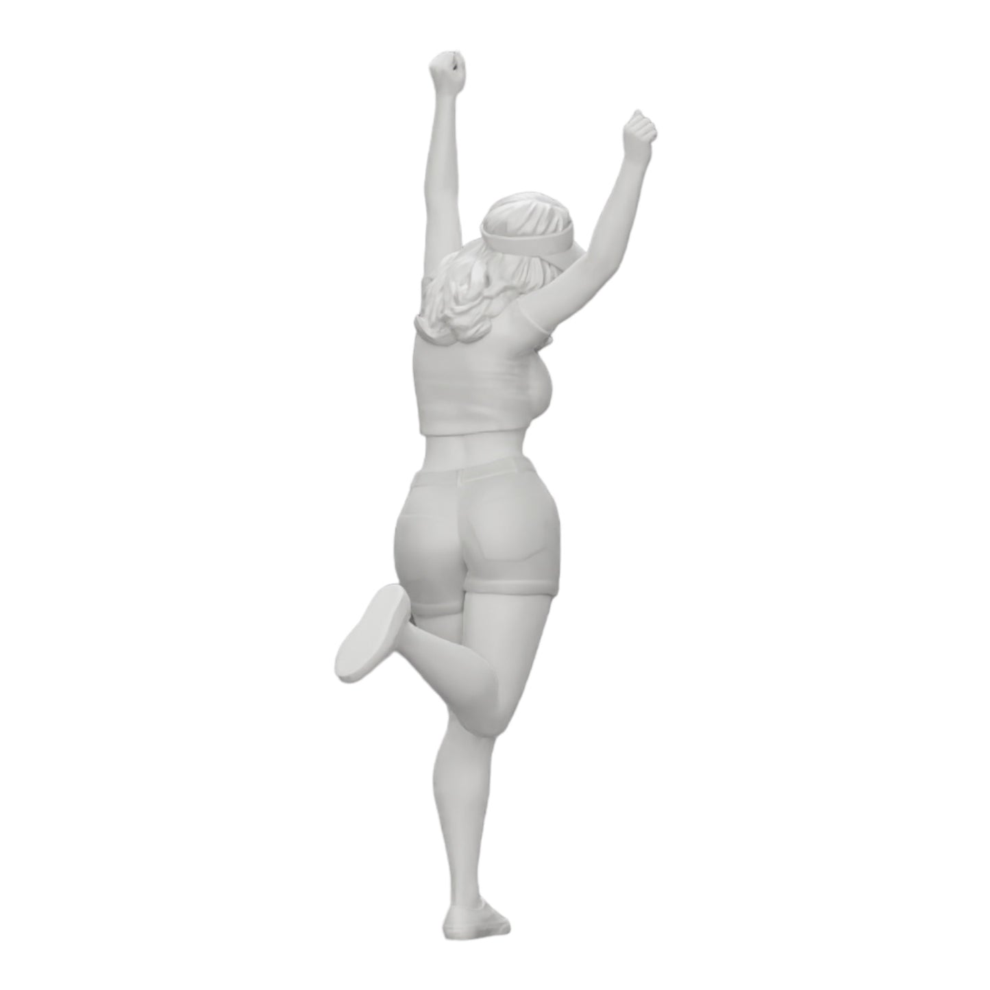 Diorama modelbouw productfoto 0: Blij meisje in minishirt en tennispet juicht (Ref Nr. A14)