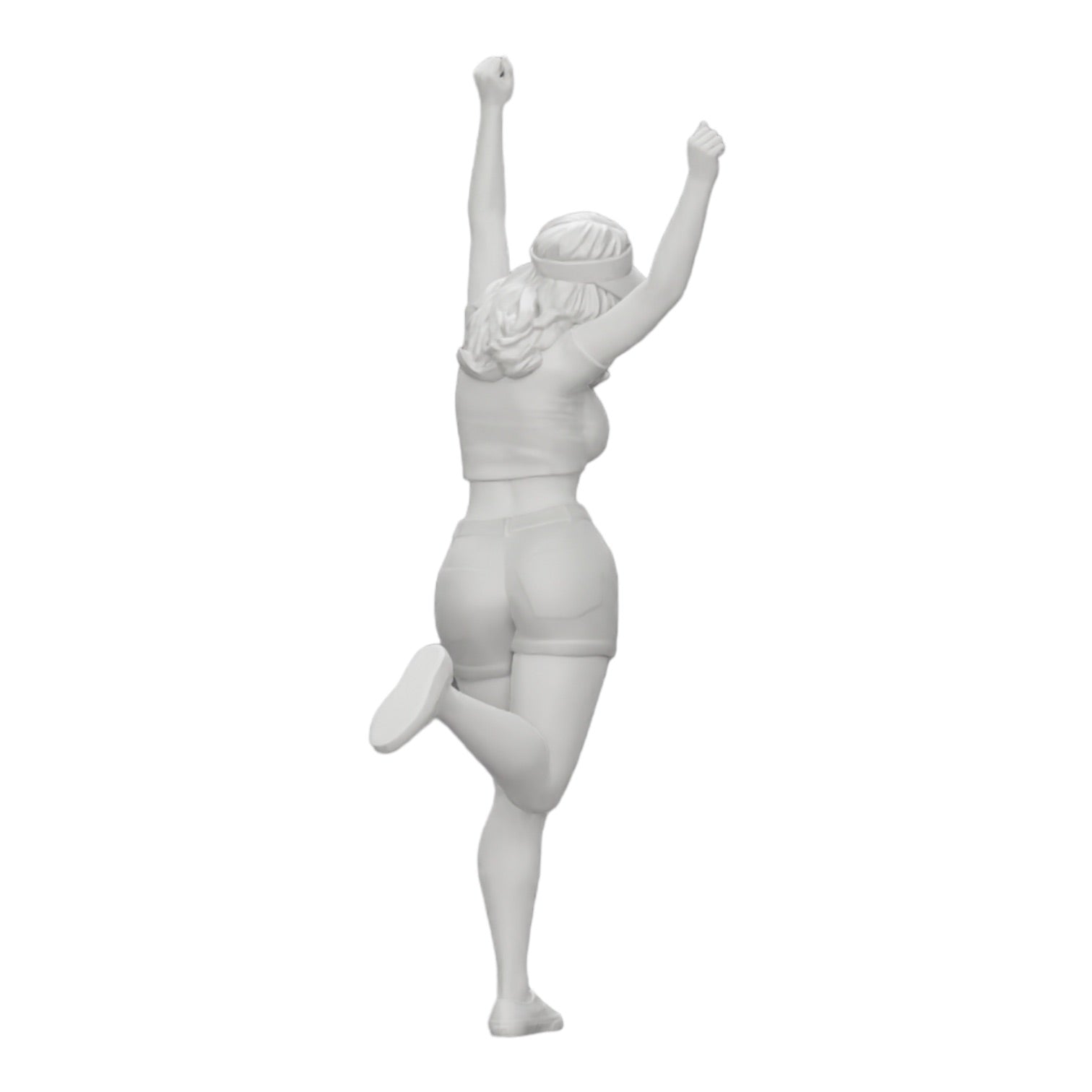 Diorama modelbouw productfoto 0: Blij meisje in minishirt en tennispet juicht (Ref Nr. A14)