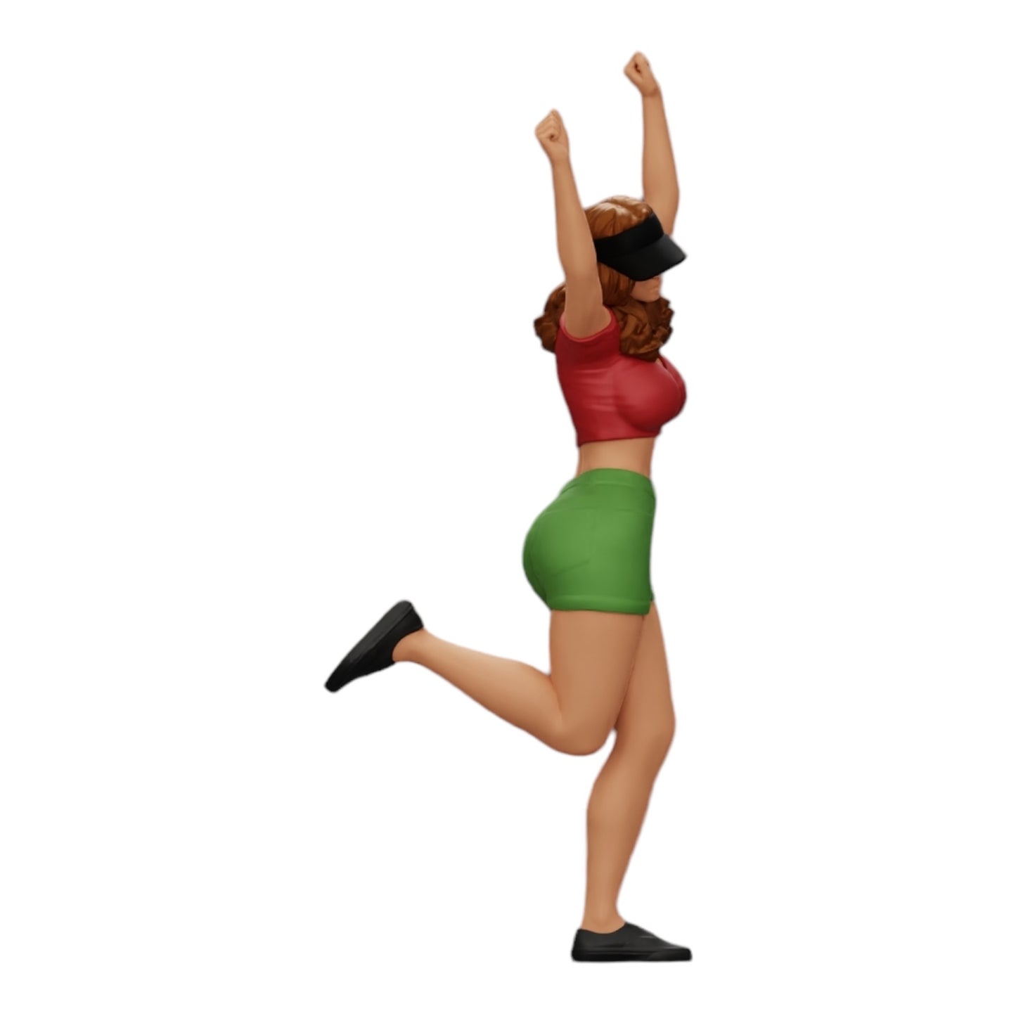 Diorama modelbouw productfoto 0: Blij meisje in minishirt en tennispet juicht (Ref Nr. A14)