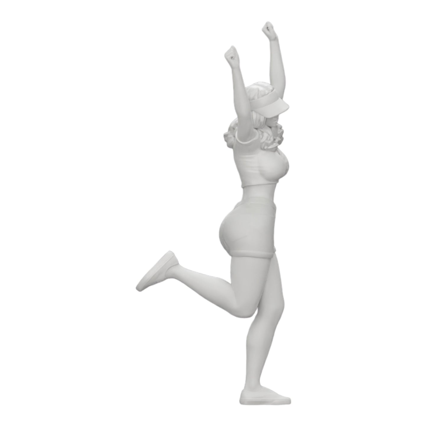 Diorama modelbouw productfoto 0: Blij meisje in minishirt en tennispet juicht (Ref Nr. A14)