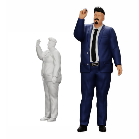 Diorama modelbouw productfoto 0: Corpulente zakenman schrijft op whiteboard (Ref Nr. A19)