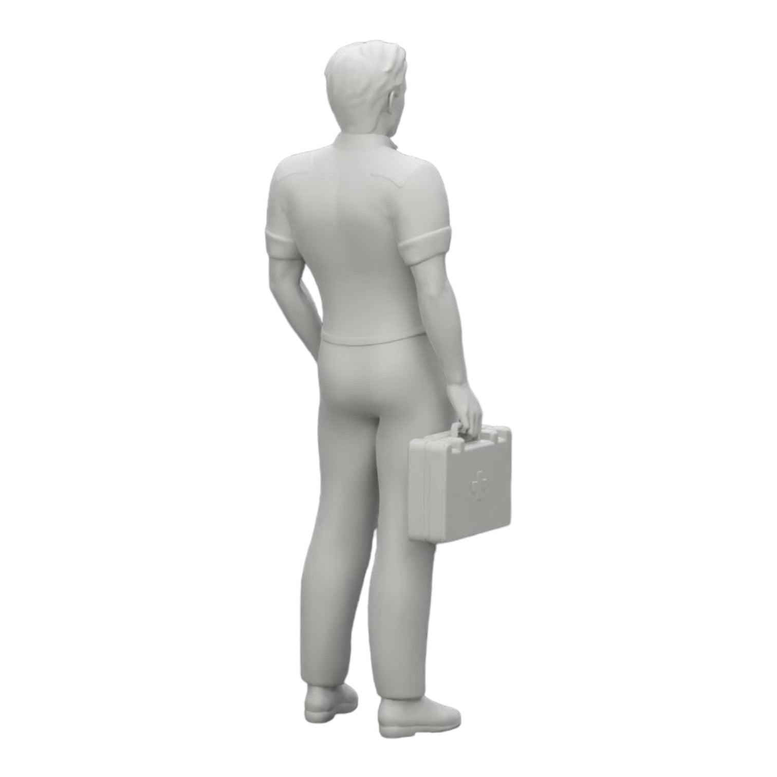 Diorama modelbouw productfoto 0: Verpleegkundige staat klaar met een EHBO-doos (Ref Nr. A28)