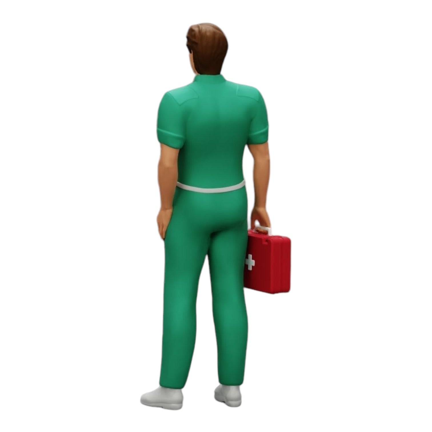 Diorama modelbouw productfoto 0: Verpleegkundige staat klaar met een EHBO-doos (Ref Nr. A28)