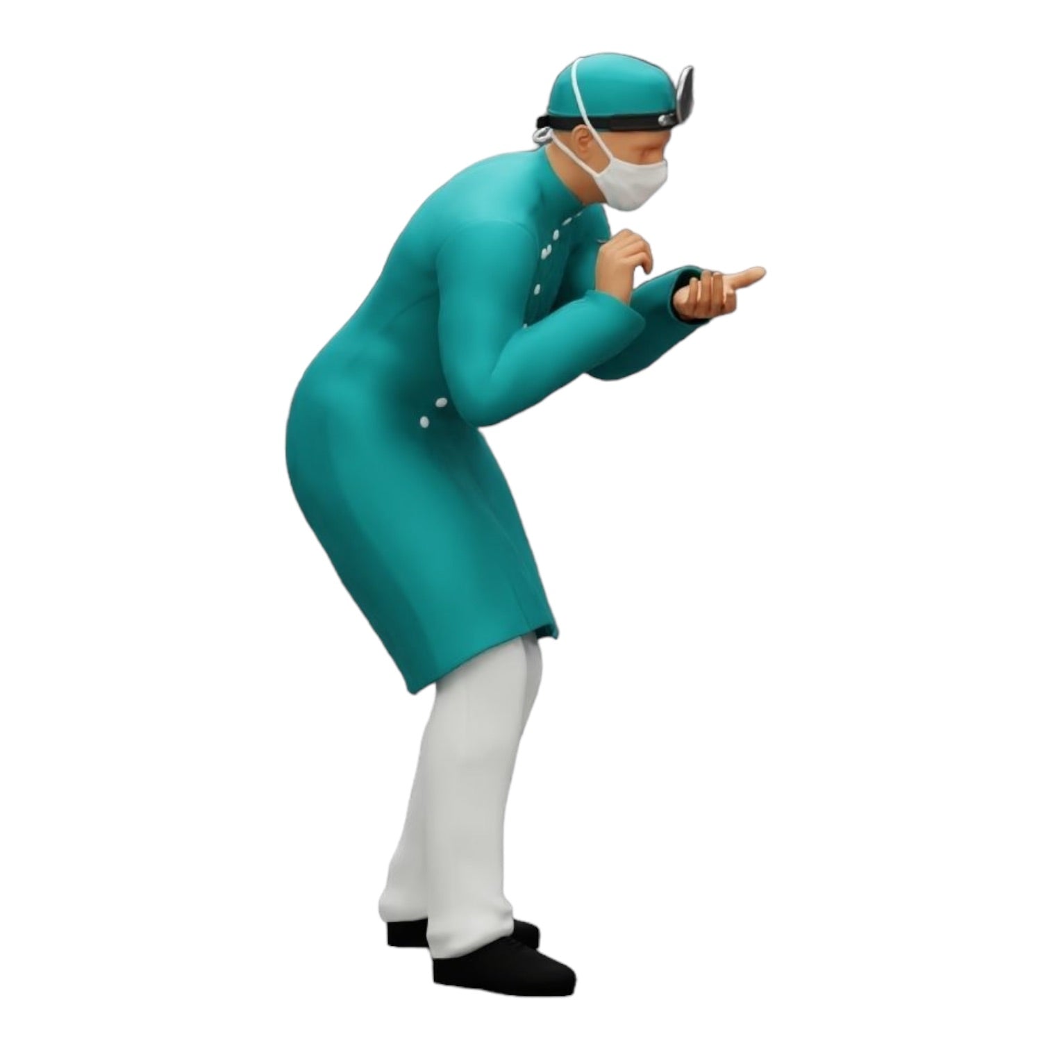 Diorama modelbouw productfoto 0: Chirurg/arts in het ziekenhuis onderzoekt patiënt (Ref Nr. A30)