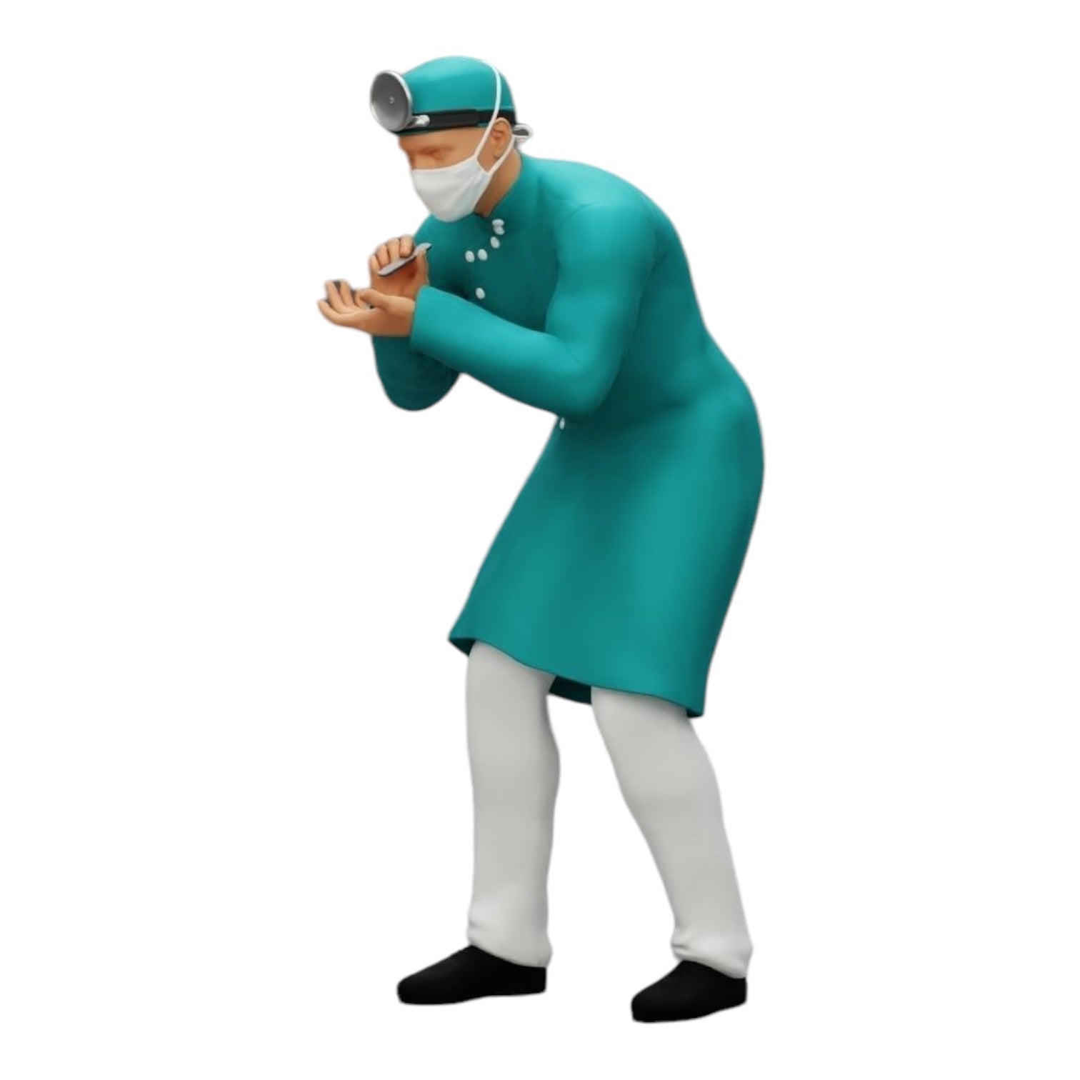 Diorama modelbouw productfoto 0: Chirurg/arts in het ziekenhuis onderzoekt patiënt (Ref Nr. A30)