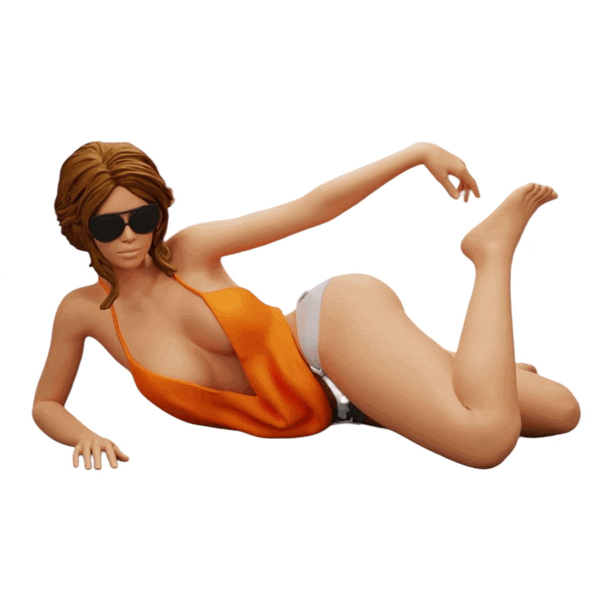 Diorama modelbouw productfoto 0: Sexy meisje met zonnebril en bikini op het zandstrand (Ref Nr. A33)