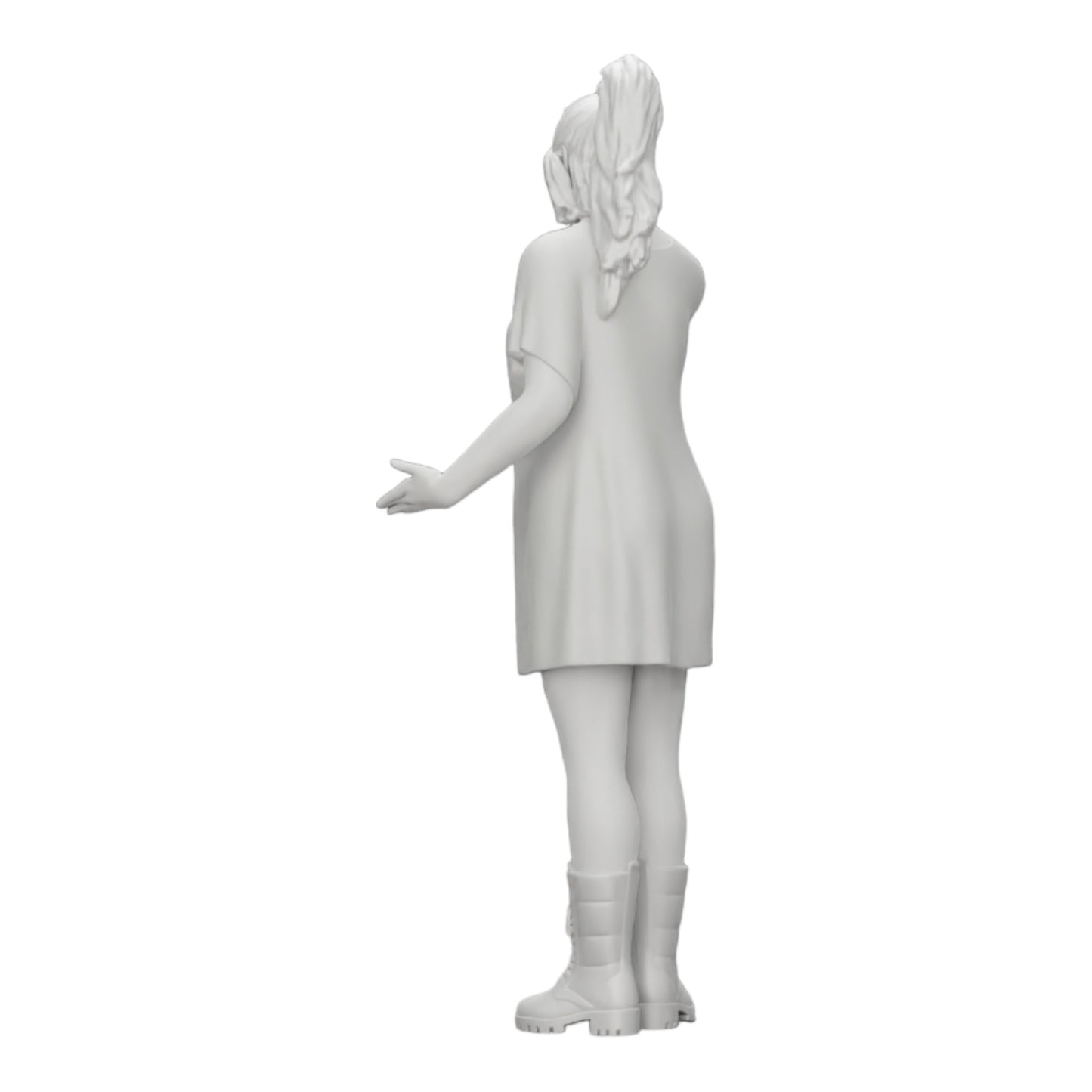 Diorama modelbouw productfoto 0: Jong aantrekkelijk meisje met een lang shirt en laarzen (Ref Nr. A37)