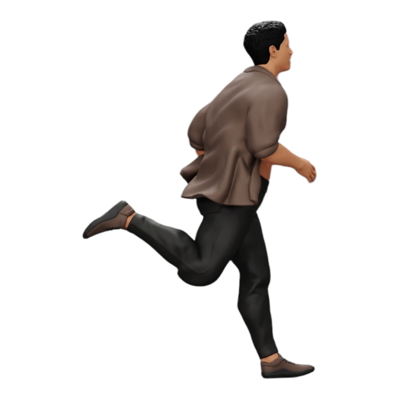 Diorama modelbouw productfoto 0: Man in open overhemd vlucht voor zijn arrestatie (Ref Nr. A41)