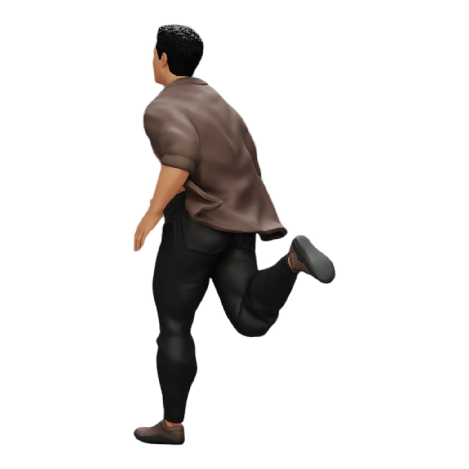 Diorama modelbouw productfoto 0: Man in open overhemd vlucht voor zijn arrestatie (Ref Nr. A41)