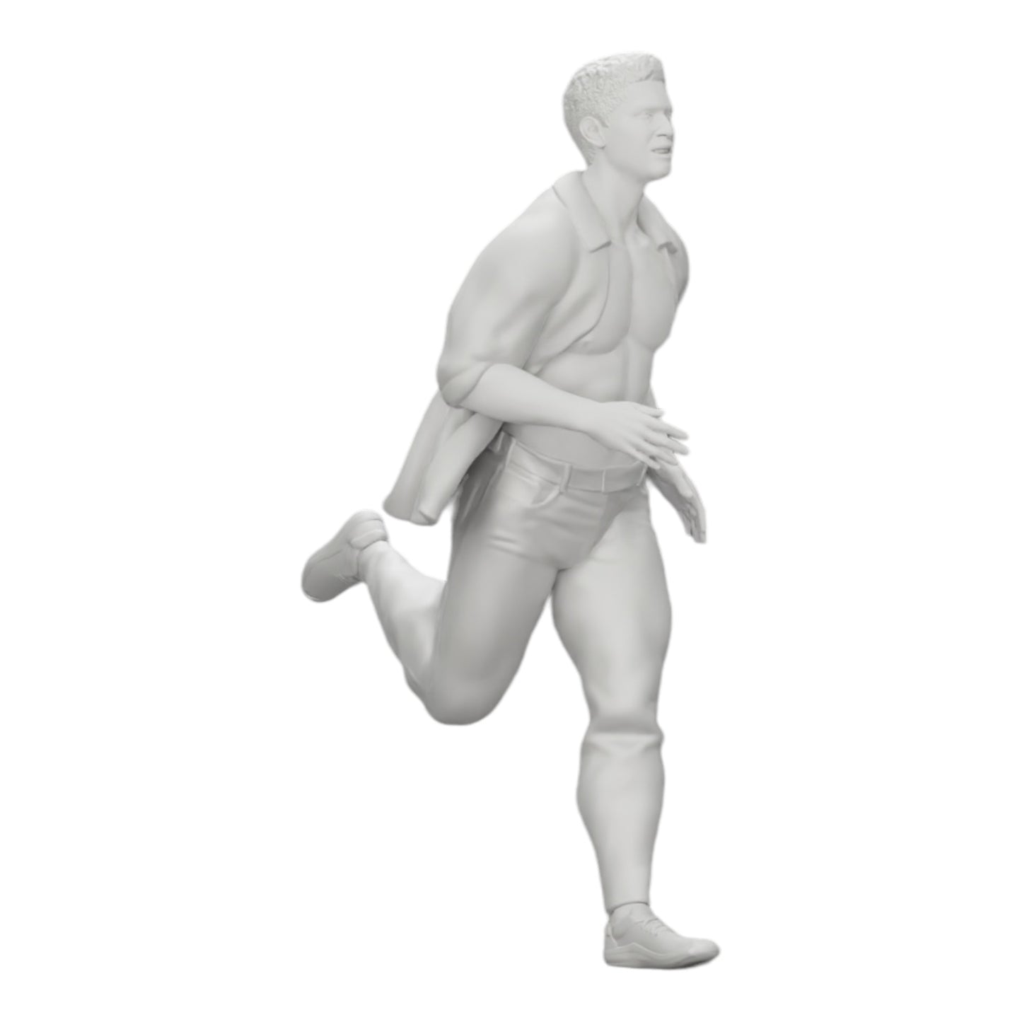 Diorama modelbouw productfoto 0: Man in open overhemd vlucht voor zijn arrestatie (Ref Nr. A41)
